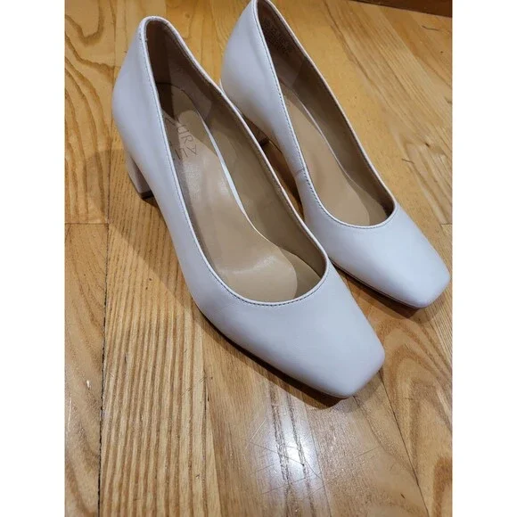 Naturalizer Womens Karina Square Toe Dressy Pump Shoe Satin Pearl White Size 6 W - Picture 1 of 8